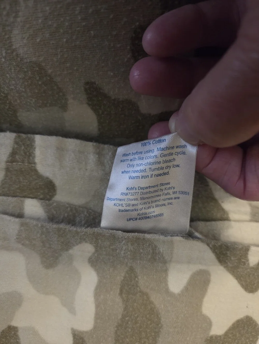 Home Classics Kohl's Camo Sheet Set King Size Camouflage EUC